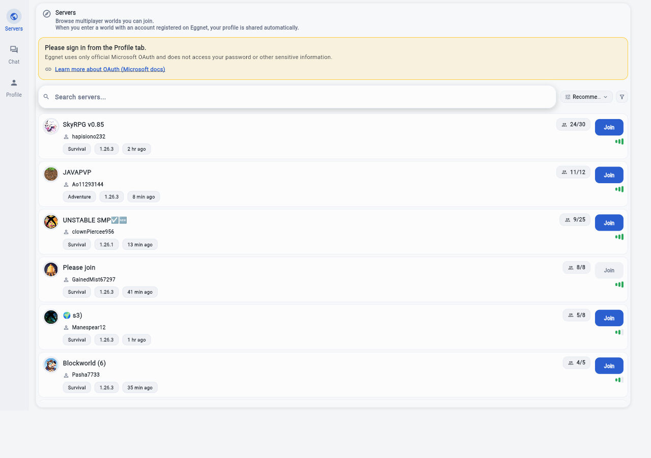 Eggnet app preview